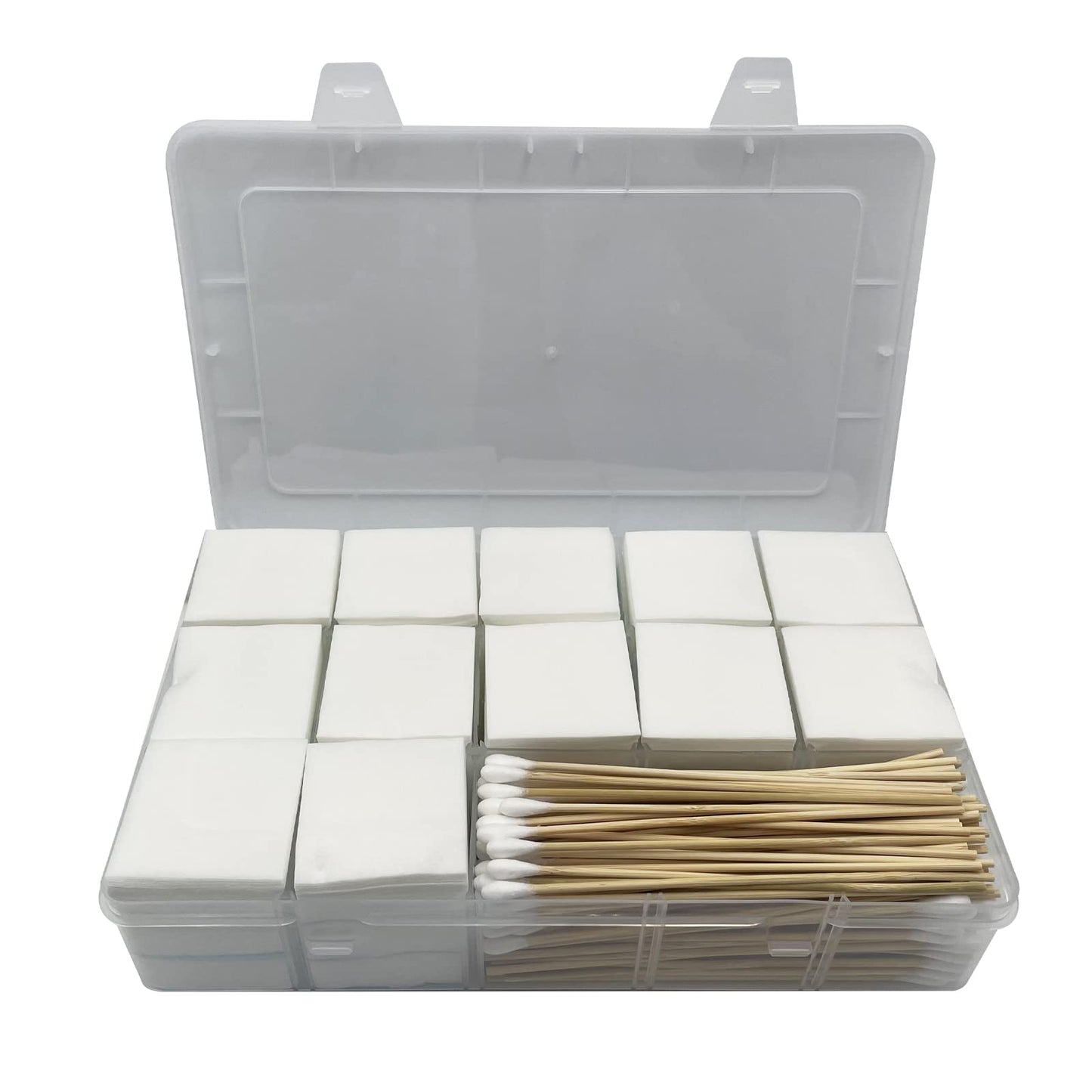 2 Inch Gun Cleaning Patches Pad & Gun Cleaning Swabs Round Tip with Bamboo Handle in Clear Storage Case 9mm Gun Cleaning Kit