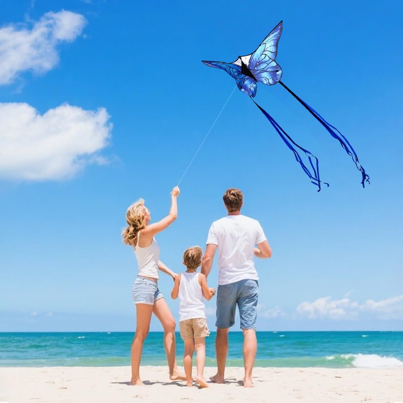 3 Pack Kite Set for Kids & Adults, Easy to Fly Kites for Beginners, Large Butterfly Delta Octopus Kite for Beach&Park&Outdoor Activities, Perfect for Family Outing(Green&Blue&Red)