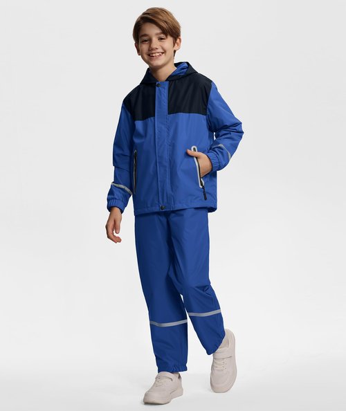Dekomere Kids Rain Suit Boys Girls Waterproof Lightweight Raincoat and Pant Rain Gear for Camping Hiking