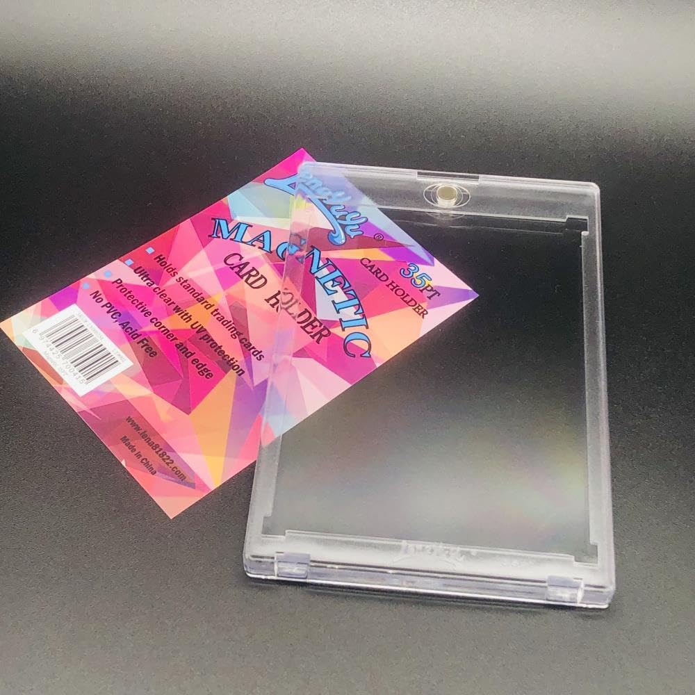 Lenayuyu Pack of 10 One Touch Magnetic Card-Holders,35pt Magnetic Card Holder Cases 10ct,Sized to fit Standard Size Cards Storage and Display, Protect Sports Cards, Baseball Cards, Sports Memorabilia