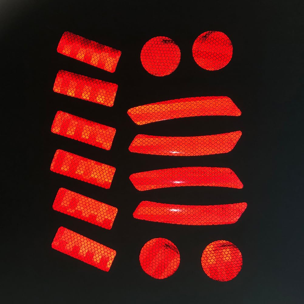68Pcs Warning Reflective Stickers, Reflective Decals Waterproof Reflector Tapes, Night Visibility Adhesive Reflector Stickers for Motorcycle Bicycle Clothing Car Trunks Backpacks