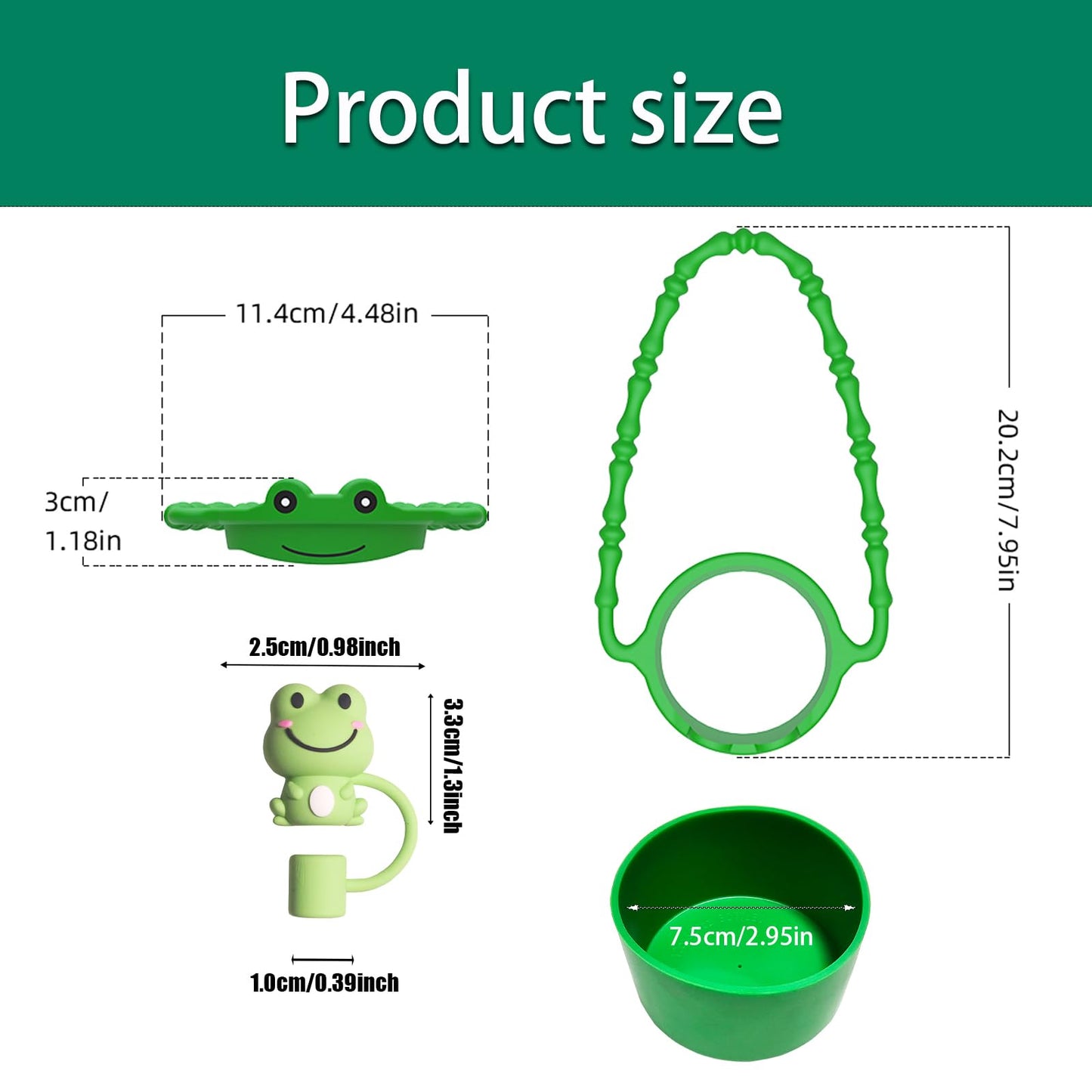 4Pcs Cup Accessories Set for Stanley Cup 30oz & 40oz Tumbler with Handle, Including Silicone Water Bottle Handle Strap, Cute Animal Straw Toppers Cap, Bottom Boot, Cute Stanley Charms (Grey-Koala)