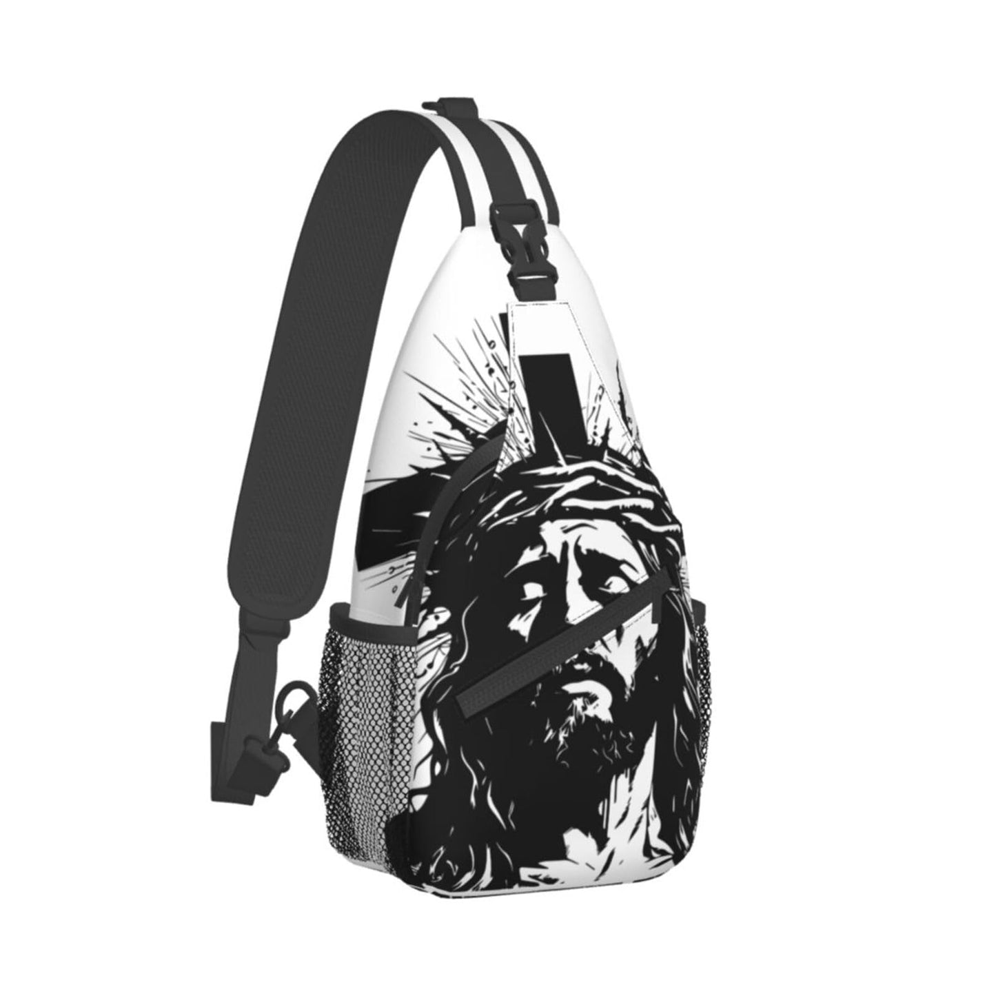 Jesus Christ Sling Backpack Chest Bag Crossbody Shoulder Bag Gym Cycling Travel Hiking Daypack For Men Women
