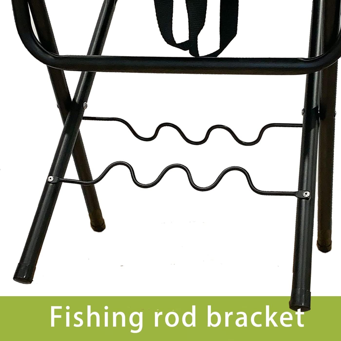 LEADALLWAY Fishing Chair with Rod Holder and Cooler Bag, Camouflage, Portable, Outdoor, 2.9 lbs, 280 lbs Capacity, Steel Frame, Oxford Fabric, Anti-Slip Feet, Adjustable Shoulder Strap