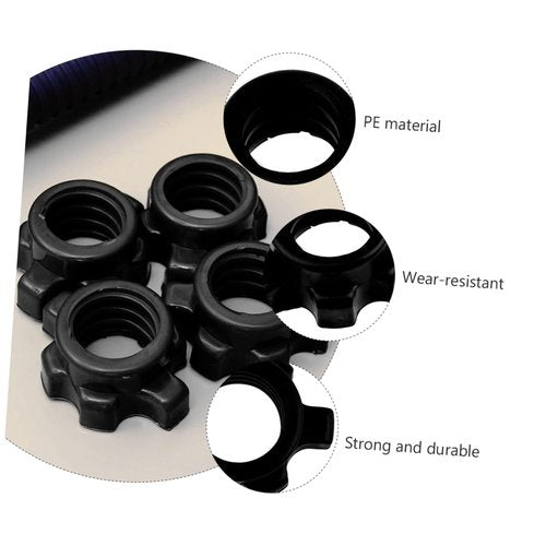 Kisangel Barbell Clips 4 Pcs black screws exercise handles non-slip gym accessories Barbells- Lock Collar Nut screw ring dumbbell bar collar dumbbell bar gym machines for home