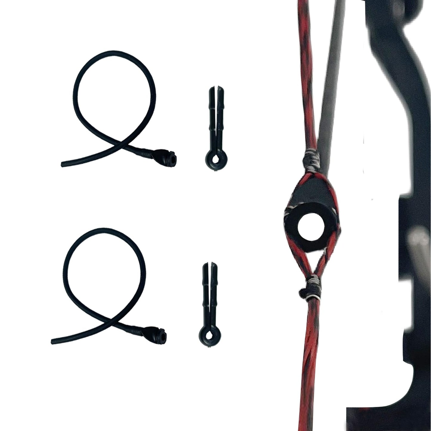 - QI HUO JU - 2Pcs Archery Peep Sight Compound Bow 3/16 Rubber Tube Peep Sight Bow String Tubing with Buckle for Hunting Shooting Targeting Accessories