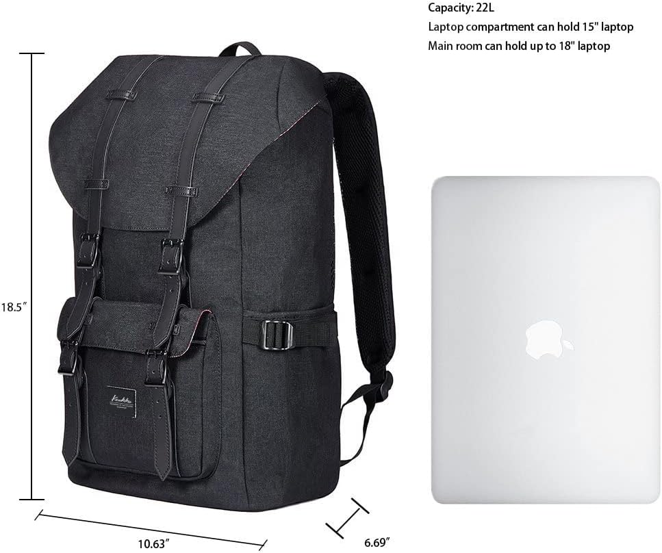 KAUKKO Backpack, (Black (E5-3), 45 x 27 x 17cm (HxBxT)