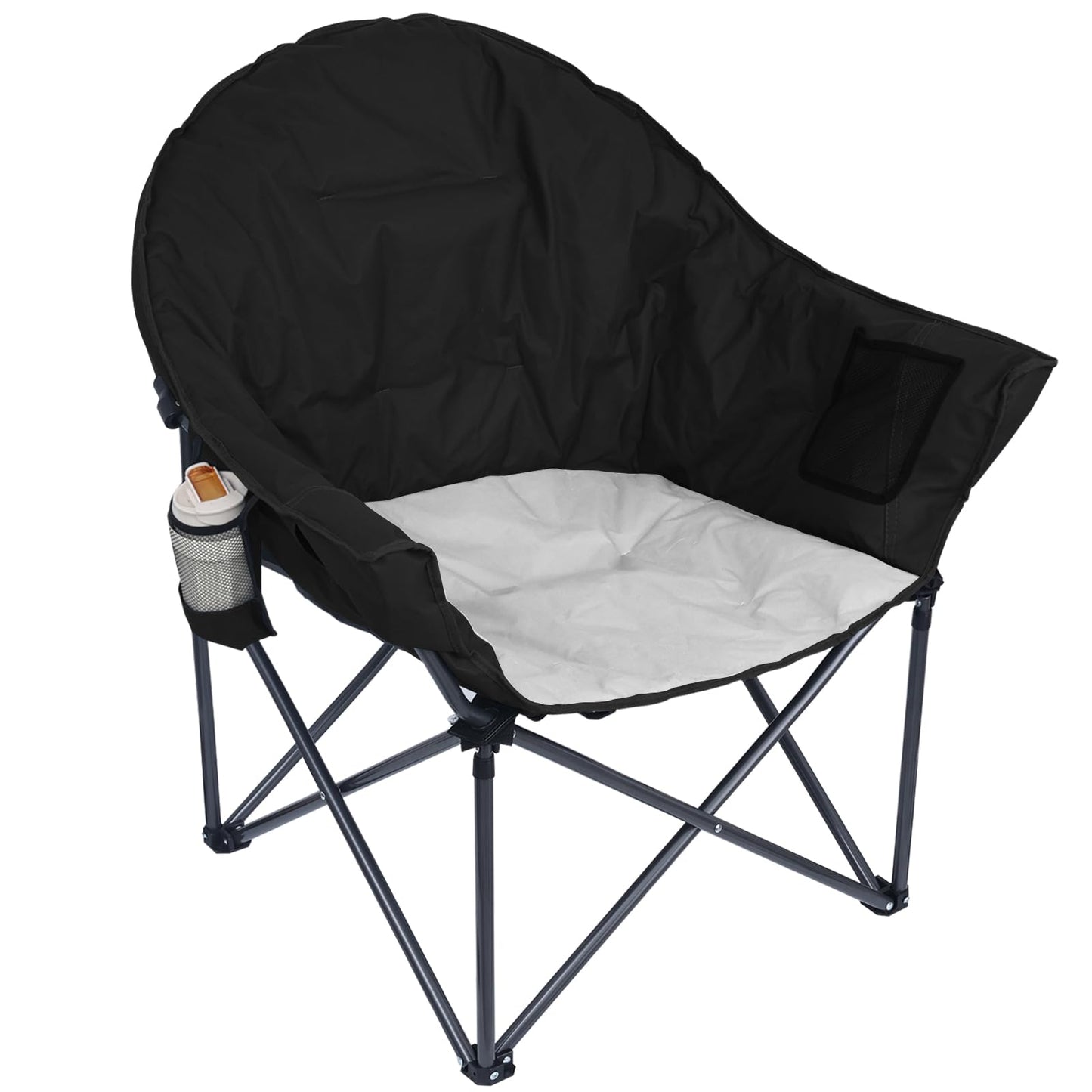 Hugespray Oversized Camping Chairs, Folding Chairs for Outside, Heavy Duty Camping Chairs for Adults with Carry Bag and Cup Holder