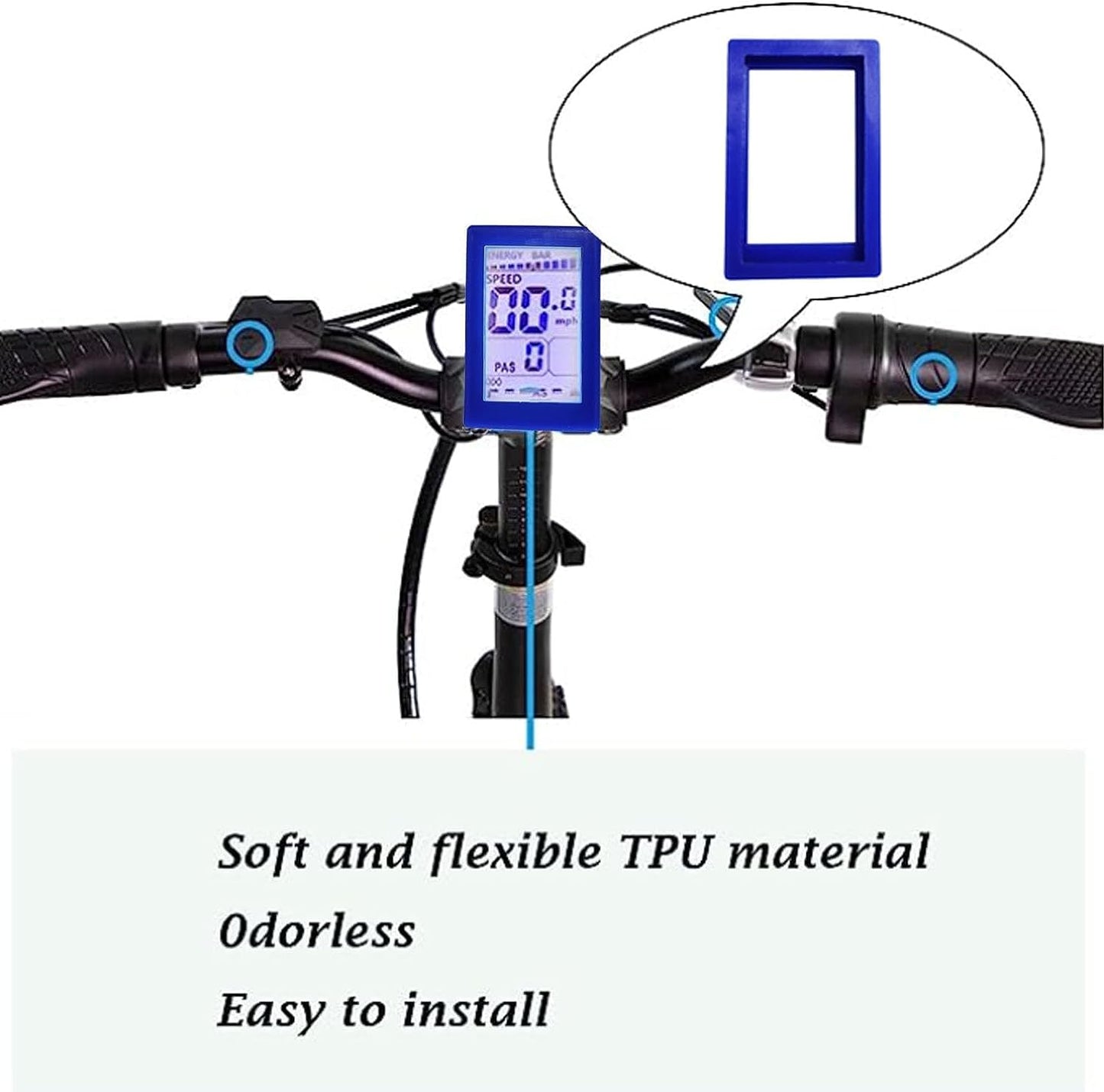 JILINWEI 2Pcs Blue Protective Edge Guard for M5 Lectric XP, Soft Protective Cover Bike Display Cover
