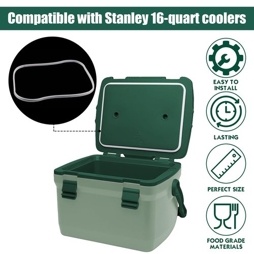 lasuroa 3pcs Cooler Box Sealing Rings, Silicone Cooler Lid Gasket Replacement Part Accessories Compatible with Stanley 16 QT Cooler Box