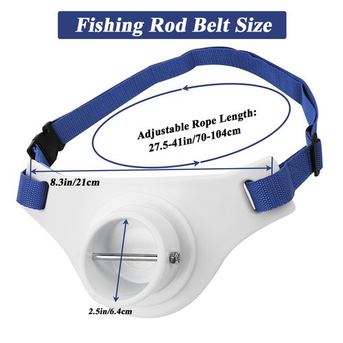 ASOCEA 2 Pcs Fishing Belt Rod Holder 2.5 Inch Inner Dia Offshore Tackle Boat Fishing Fighting Waist Belt Adjustable Fishing Waist Belt Rod Holder with Soft Padded