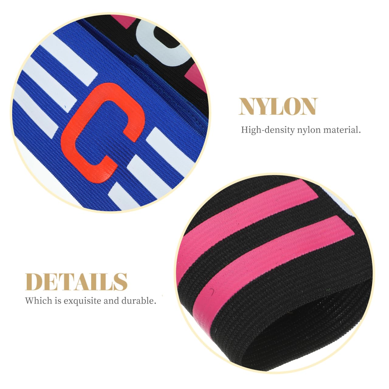 Soccer Ball Captains Armbands: Adjustable Elastic Soccer Captain Armband-Nylon Football Basketball Team Armbands for Adult and Youth 3Pcs -Durable Reflective Sports Training&Match Accessories