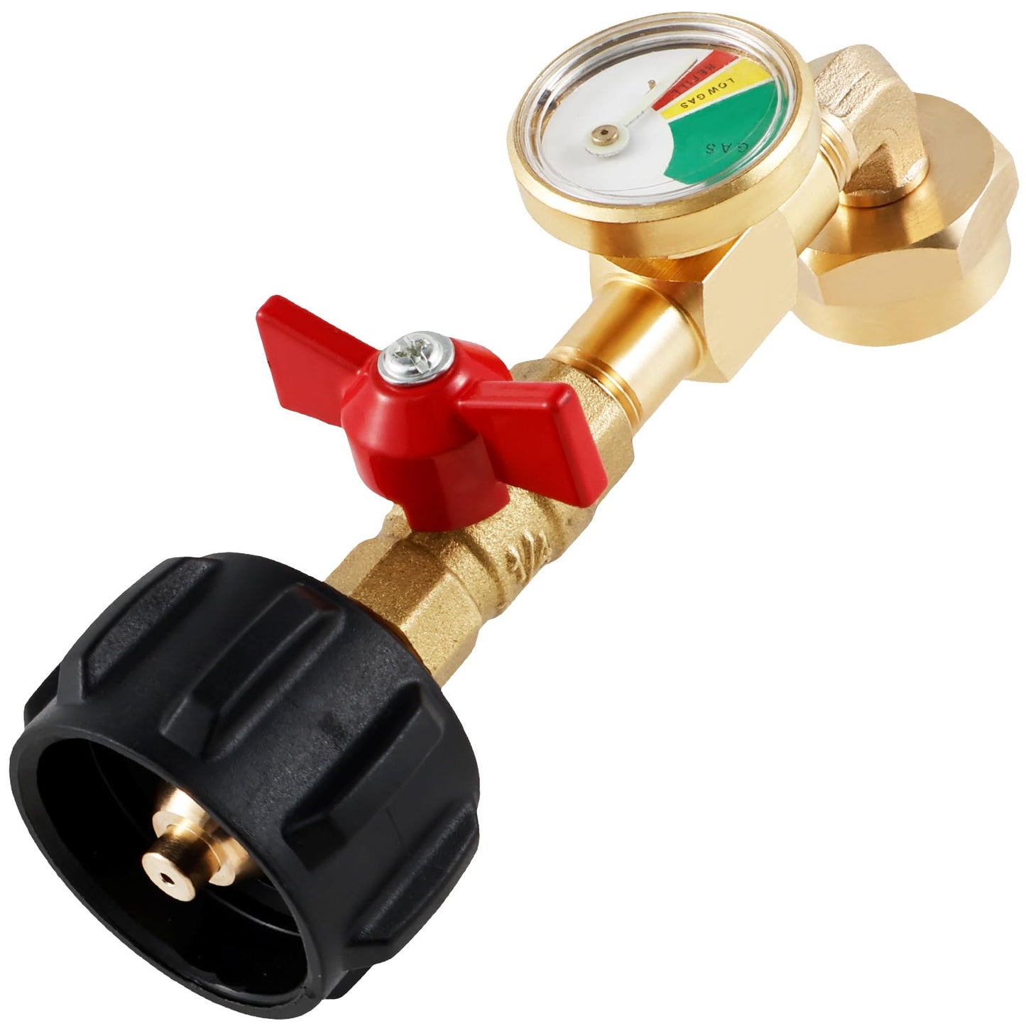 2 Pack Propane Refill Adapter with Valve and Gauge, Fill 1 Pound Bottles from 5~40 LB Tank, Fits QCC1 / Type1 Propane Tank and 1 lb Throwaway Disposable Cylinder Propane Bottle Connector