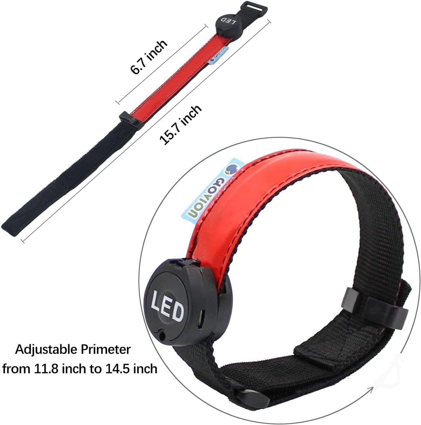Glovion Reflective Running Gear LED Armband Rechargeable