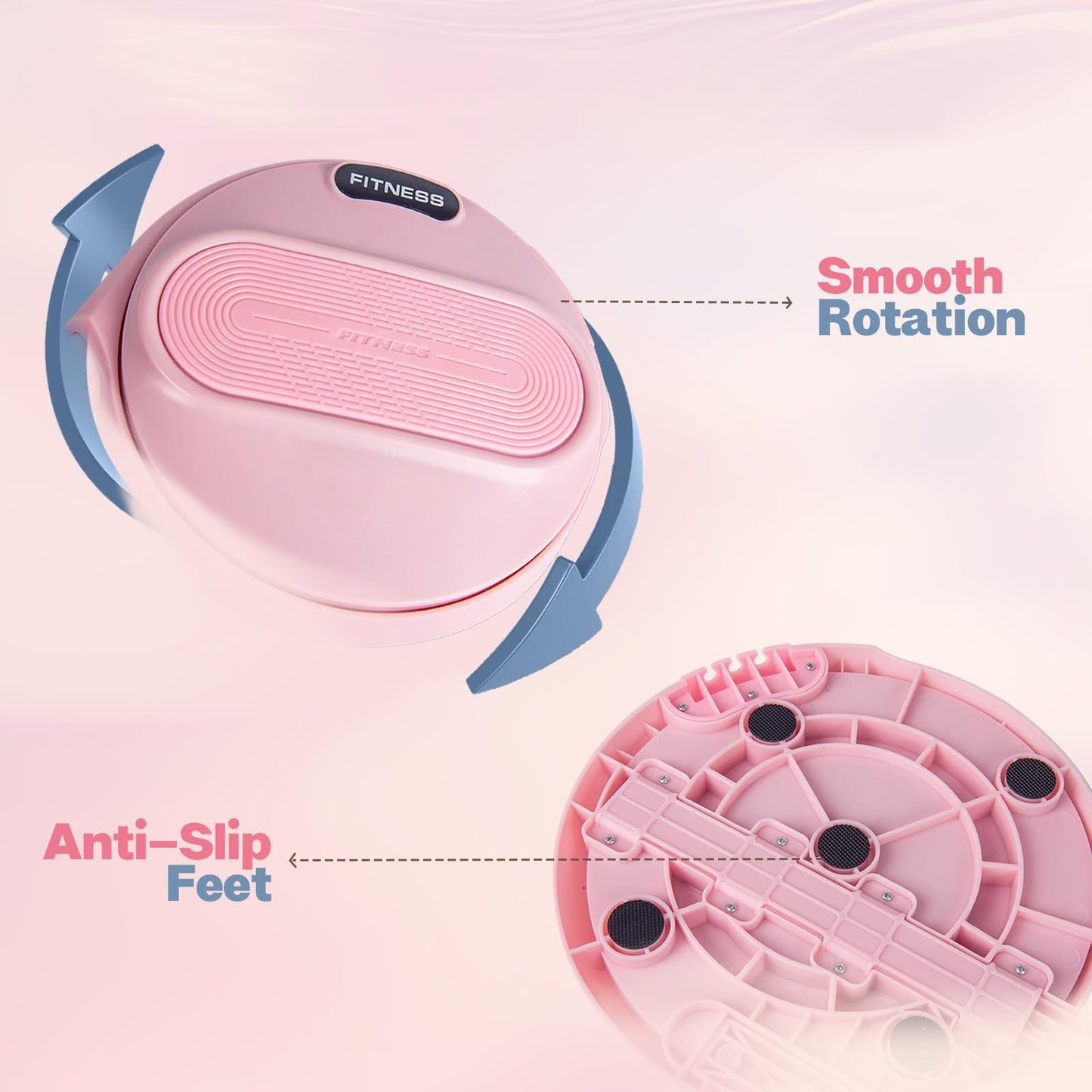 kisnbld Ab Twister Board, Waist Twister Machine with Resistance Bands, Waist Twisting Disc for Core & Ab Exercise, Foot Massage, Ideal for Slimming Workout