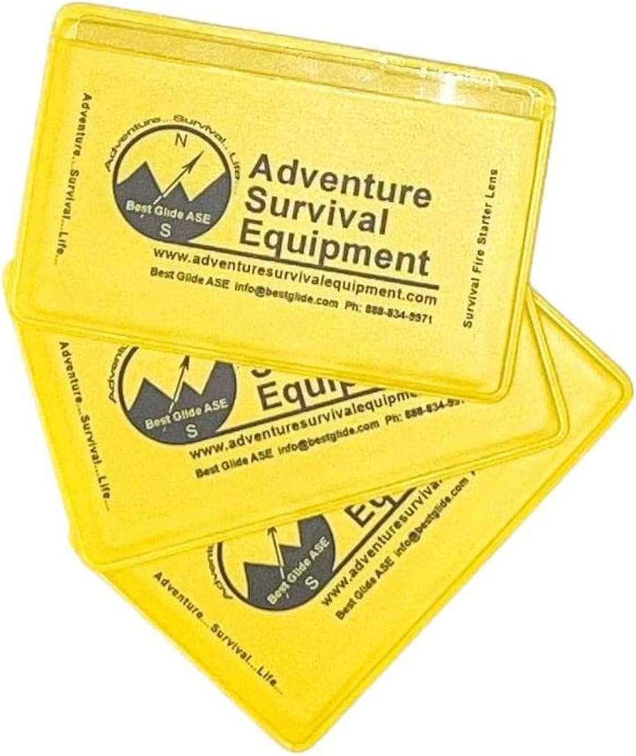 Credit Card Size Fresnel Lens Fire Starter and Magnifier Lenses (3 Pack - Green)