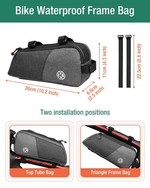 XIUWK Top Tube Bike Bag - Waterproof Triangle Frame Storage Pouch for Mountain & Road Cycling