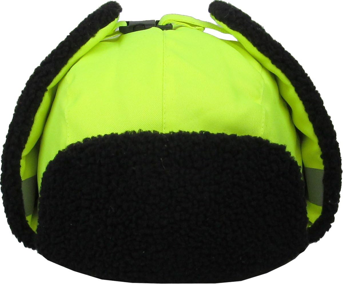 Hi Viz Trapper Warm Workwear Cold Windproof Winter Aviator Trooper Hunting Hat Ushanka Bike