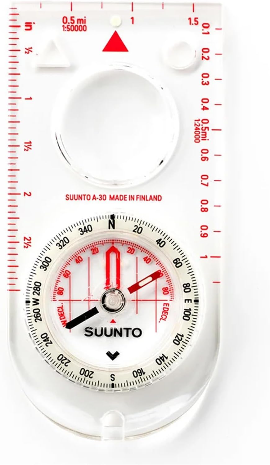 SUUNTO A-30 Compass: Compact, hiking compass with luminous markings in low light