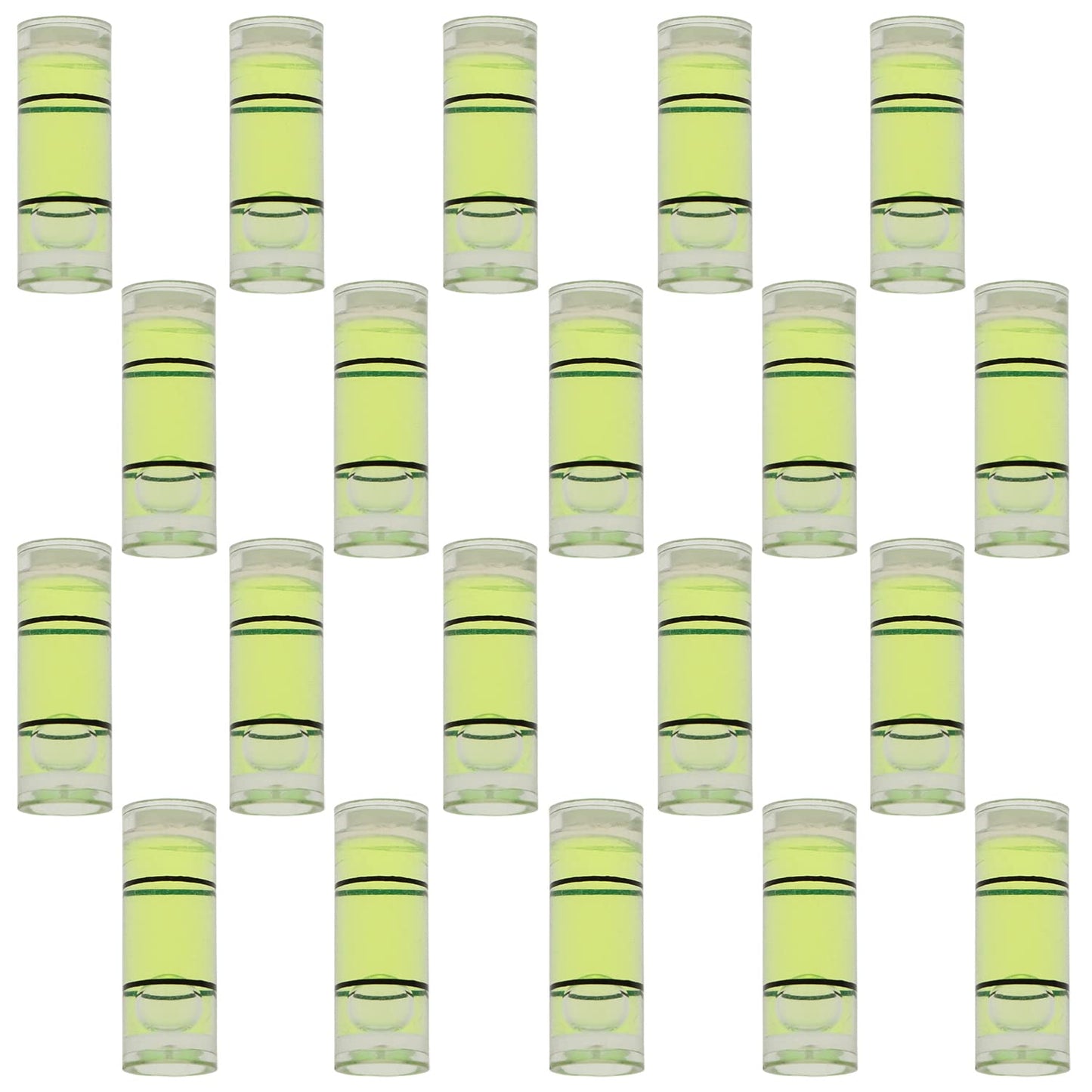 LUORNG 20pcs Archery Bow Sight Bubble Level Cylindrical Spirit Level 6.5x18mm for Archery Replacement Accessories, Transparent