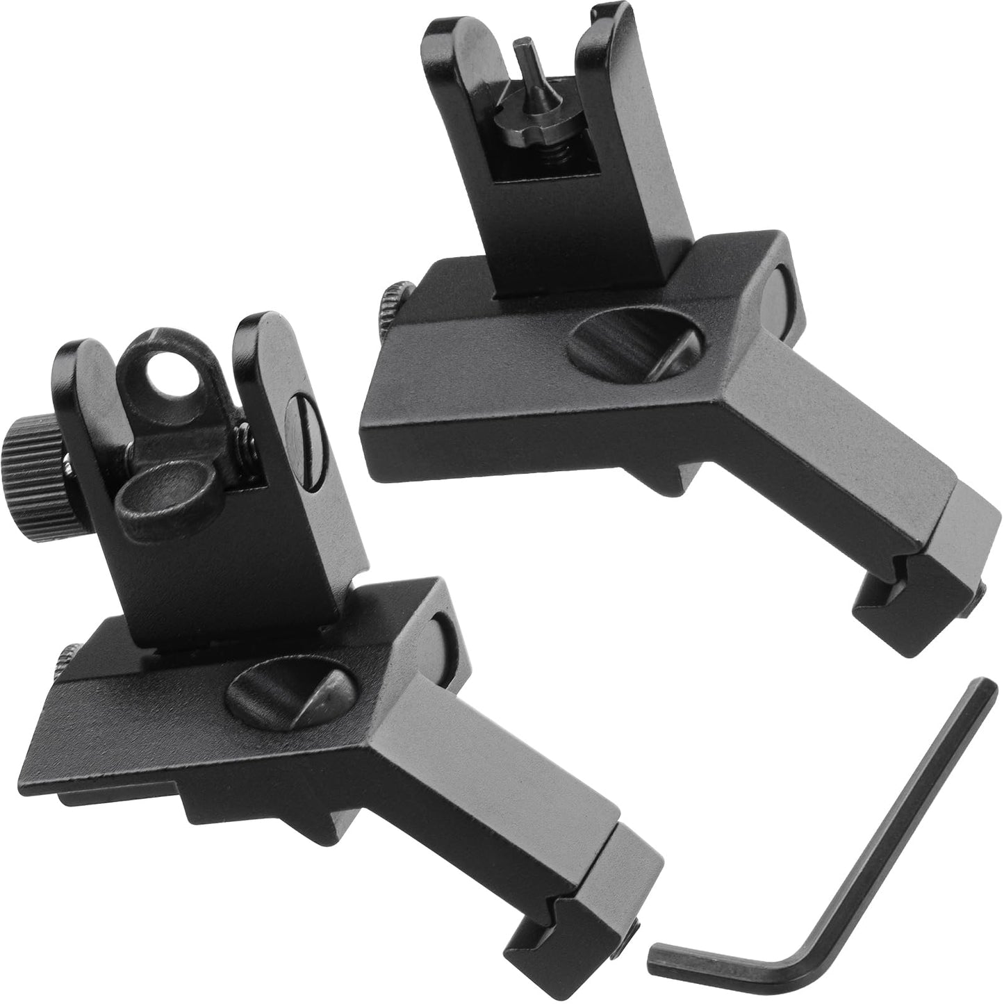 Aisunoutdoor 45 Degree Offset Flip Up Iron Sights Rapid Transition Front and Rear Backup Sights