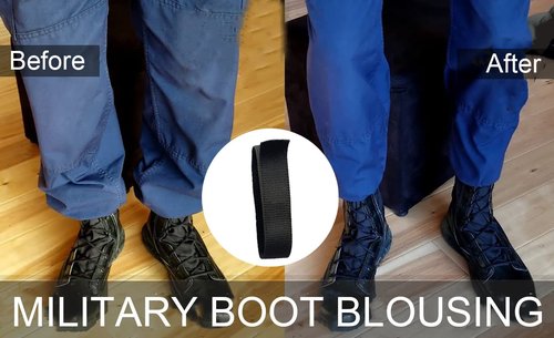 Black Boot Blousers Elastic Military Blousing Straps Bands, Tactical Military Ankle Straps for Boots, Adjustable Leg Straps for Hunting Gardening Hiking Cycling Fishing Army Uniforms, 30*2.5cm, 4Pcs