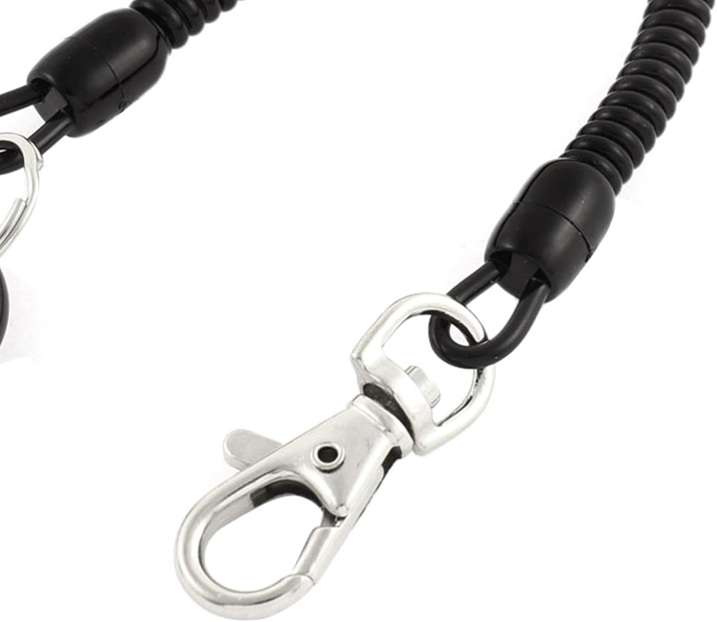 uxcell Carabiner Hook Coil Lanyard Spring Key Chain w Lobster Clasp