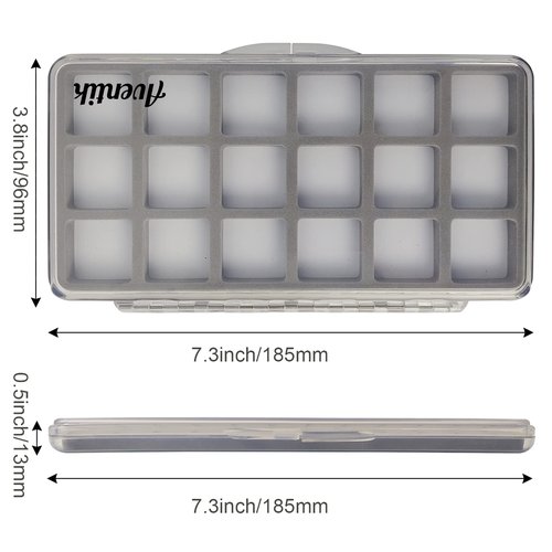 Aventik Fly Fishing Boxes Super Slim Transparent Design Magnetic Pad Compartments Tackle Foam Boxes 7.3X3.8X0.5inch(2-H34-18C)