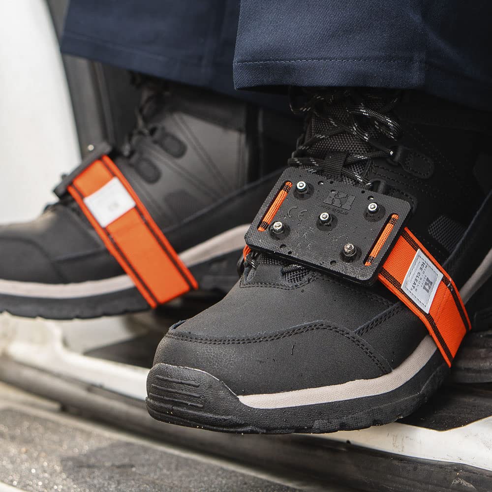 K1 Mid-Sole Ice Cleats for Men & Women - Rotatable Traction Aids For Winter Snow - Hi Vis - Low Profile