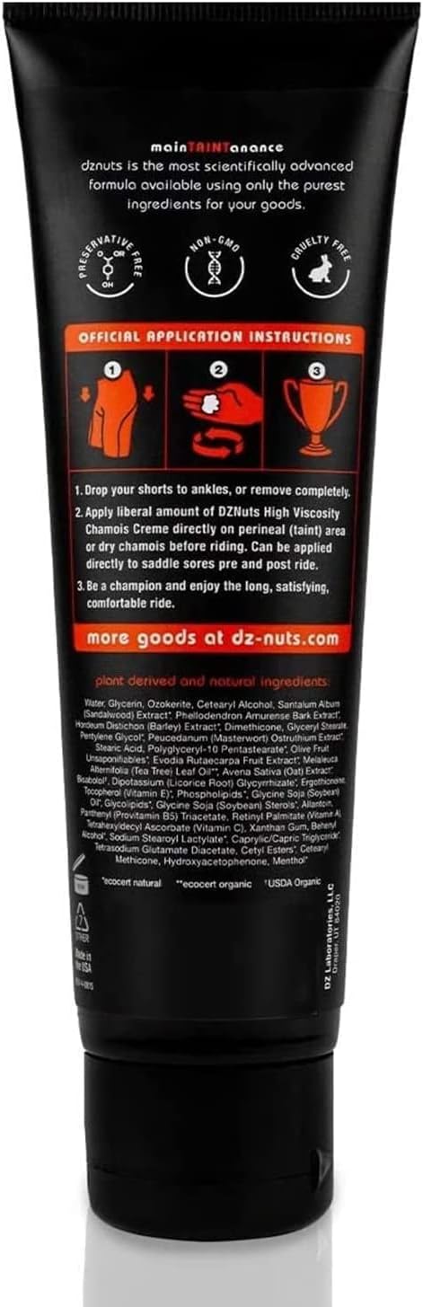 Men's Pro Chamois Cream, Anti -Chafing Cream for Saddle Sores, Chafing, Rubbing, Inner Thighs Friction for Cyclists, Runners, Triathletes
