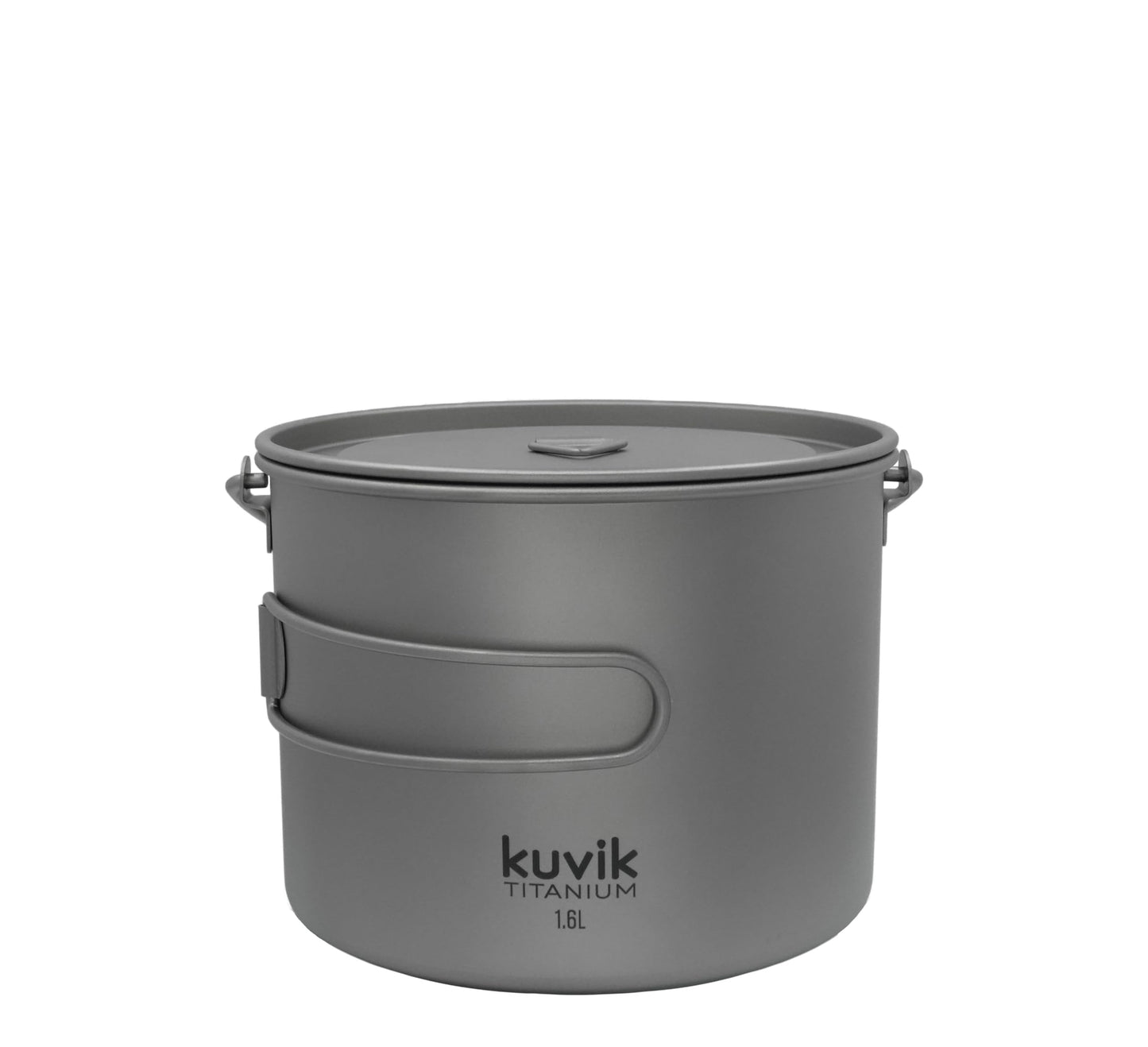Kuvik 1600ml (54 oz) Titanium Pot with Bail Handle - Ultralight and Compact Pot for Backpacking, Camping, and Survival