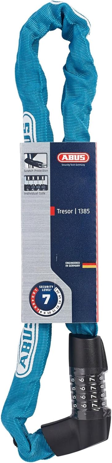 ABUS Chain Lock Tresor 1385, Combination Lock, Made of Hardened Steel, 7 mm Square Chain, ABUS Security Level 7