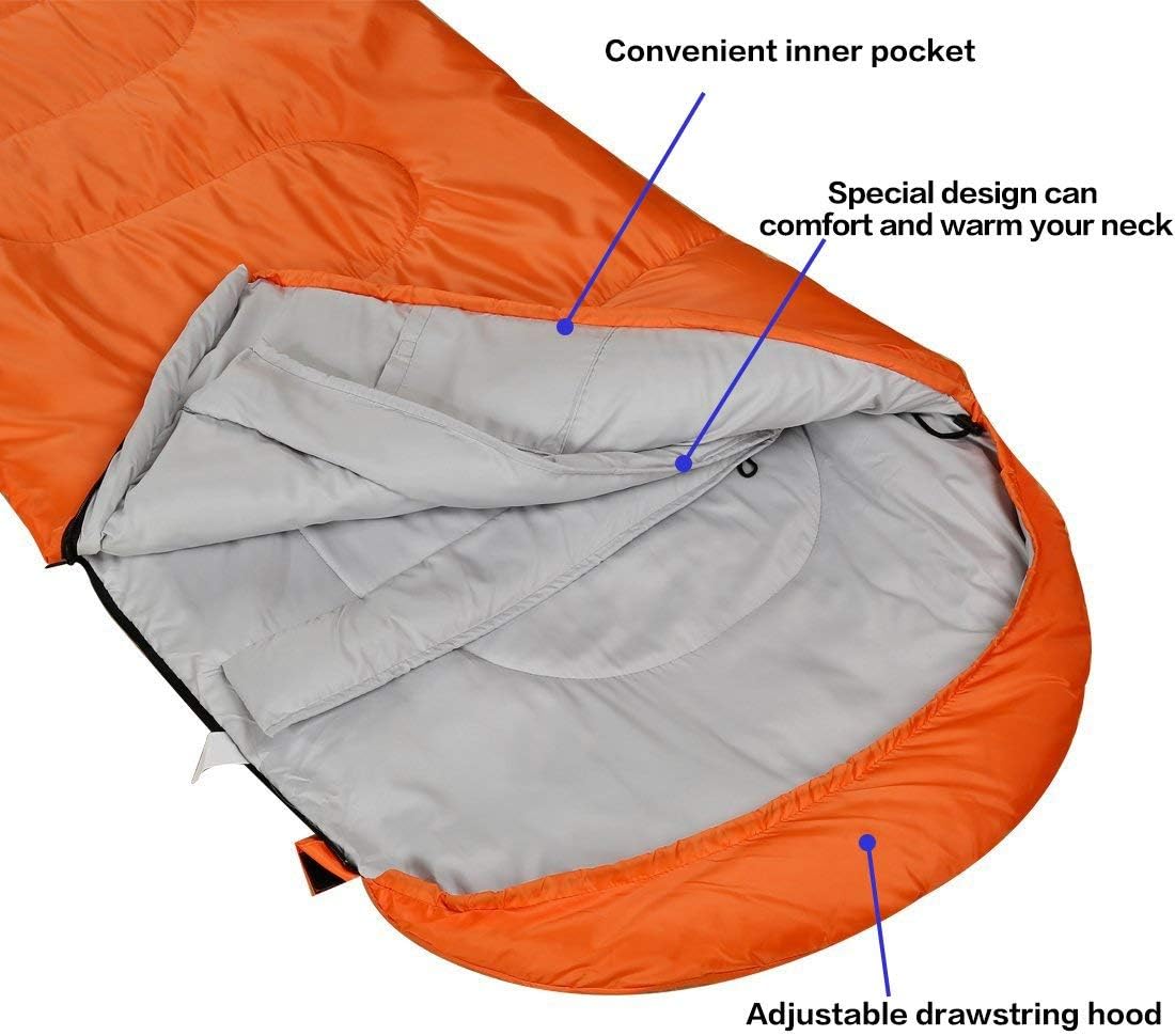 3-4 Season Sleeping Bag for Adults & Kids, Lightweight Warm Cold Weather Camping Bag with Waterproof Compression Sack – Portable for Hiking, Backpacking, Traveling & Outdoor Adventures