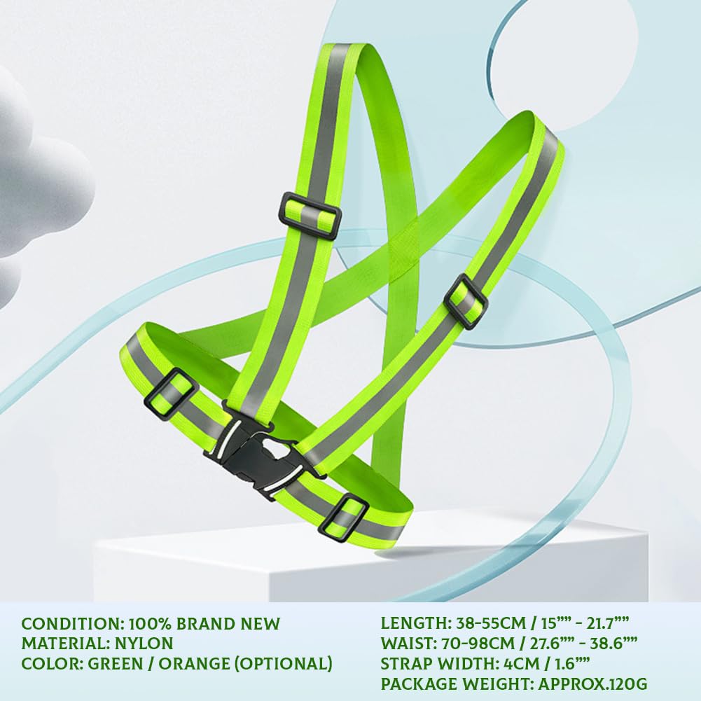 Glomora Reflective Vest Running Gear, High Visibility Adjustable Safety Vest for Walking Running Cycling, Safety Vest Adjustable for Men Women Kids