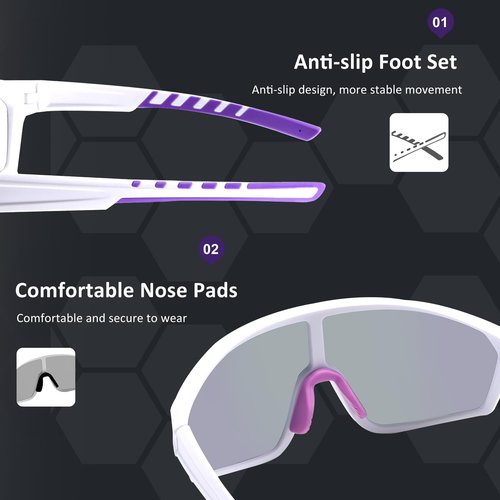 NICBOOY Wrap Around Sports Sunglasses Youth Baseball Sunglasses Polarized Sports Glasses UV Protection