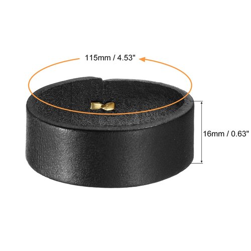 uxcell 2Pcs Leather Belt Loop Keepers, 11.5cm Outer Girth Belt Strap Ring Buckle for DIY Craft Bag Belt Fixing (Black)