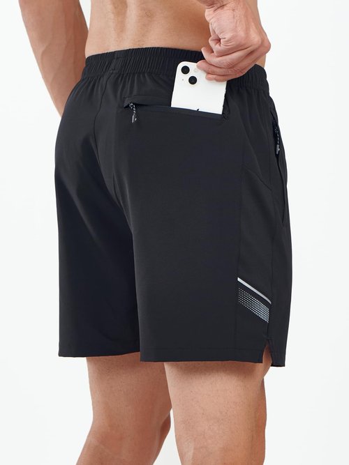 NORTHYARD Men's Athletic Running Shorts 5" Quick Dry Lightweight with Zip Pockets Gym Workout Active Black XL