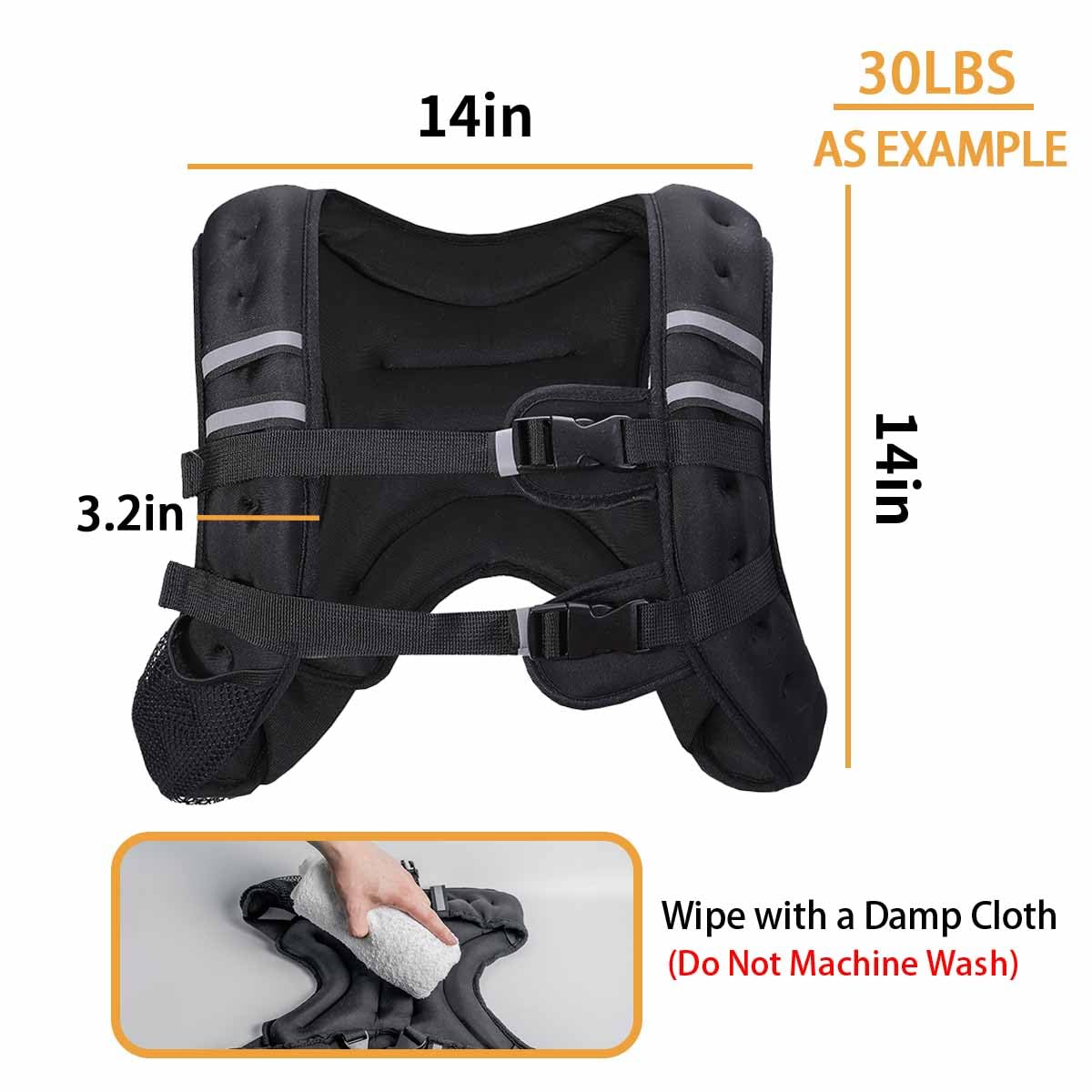 BITLIFUN Weighted Vest for Men Workout,Strength Training Weight Vest for Men and Women, Workout Equipment for Training,Running,Jogging,etc - 8lbs,12lbs,16lbs,20lbs,25lbs (30LBS (13.6KG), Black)