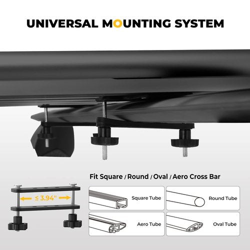 BougeRV Anti-Rust Aluminum Roof Basket 47''x40''x8'' Lightweight Universal Rooftop Cargo Carrier Luggage Rack with Wind Fairing, for SUV Truck,150LBS Load Capacity (Upgrade Black Coating Anti-Fade)