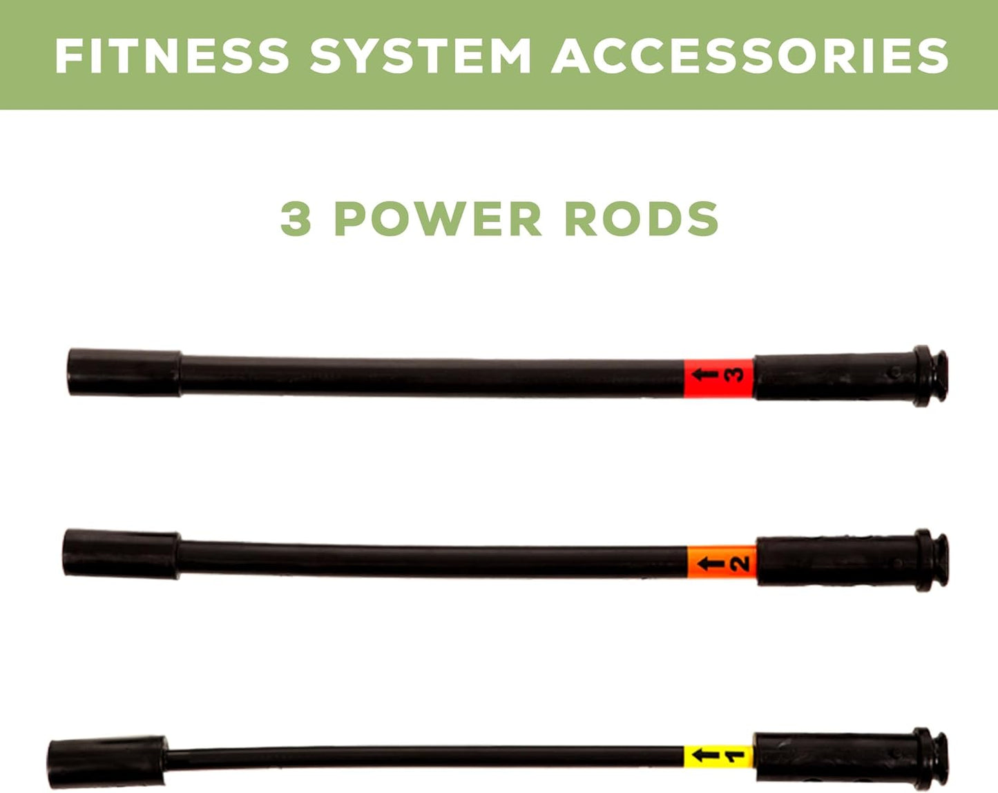 Accessory - Set of 3 Power Rods - Ideal for Adding Additional Resistance to Your Workout!