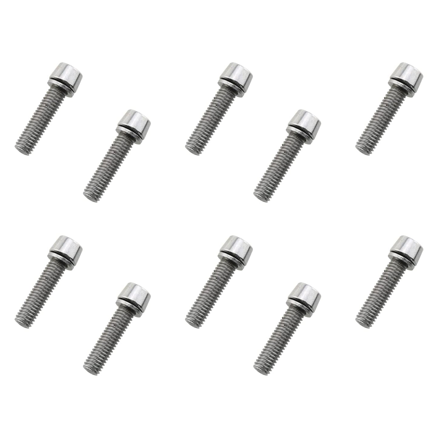 DGZZI 10PCS M5x20mm Bike Allen Hex Tapered Stainless Bolts Screws Bike Allen Hex Tapered Stainless Bolts Screws with Washer for Bicycle Stem, Sliver
