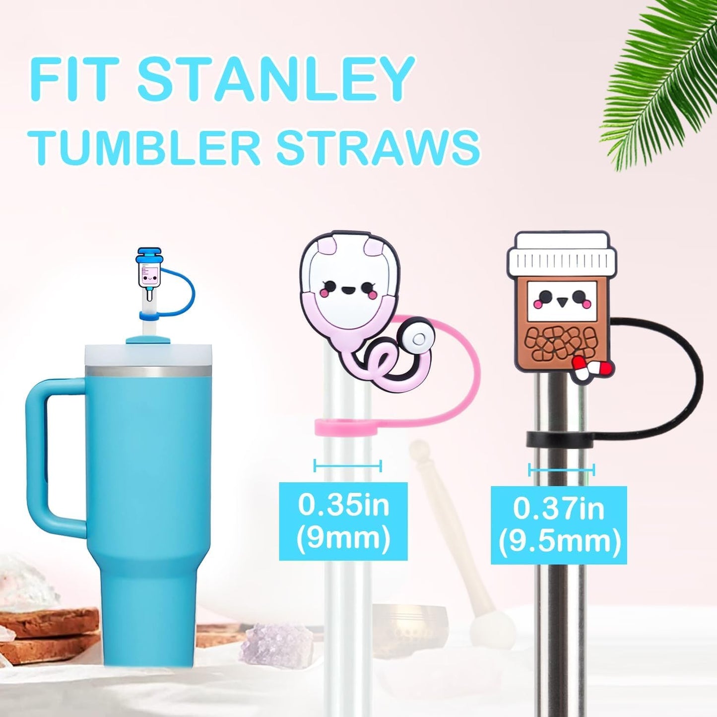 6 Pack Straw Covers Cap for Stanley Cup, Stanley Straw Caps Compatible with 40 oz Stanley Tumbler, Reusable Silicone Dust-Proof Straw Tips for Stanley Jug Drinking Straws Plug