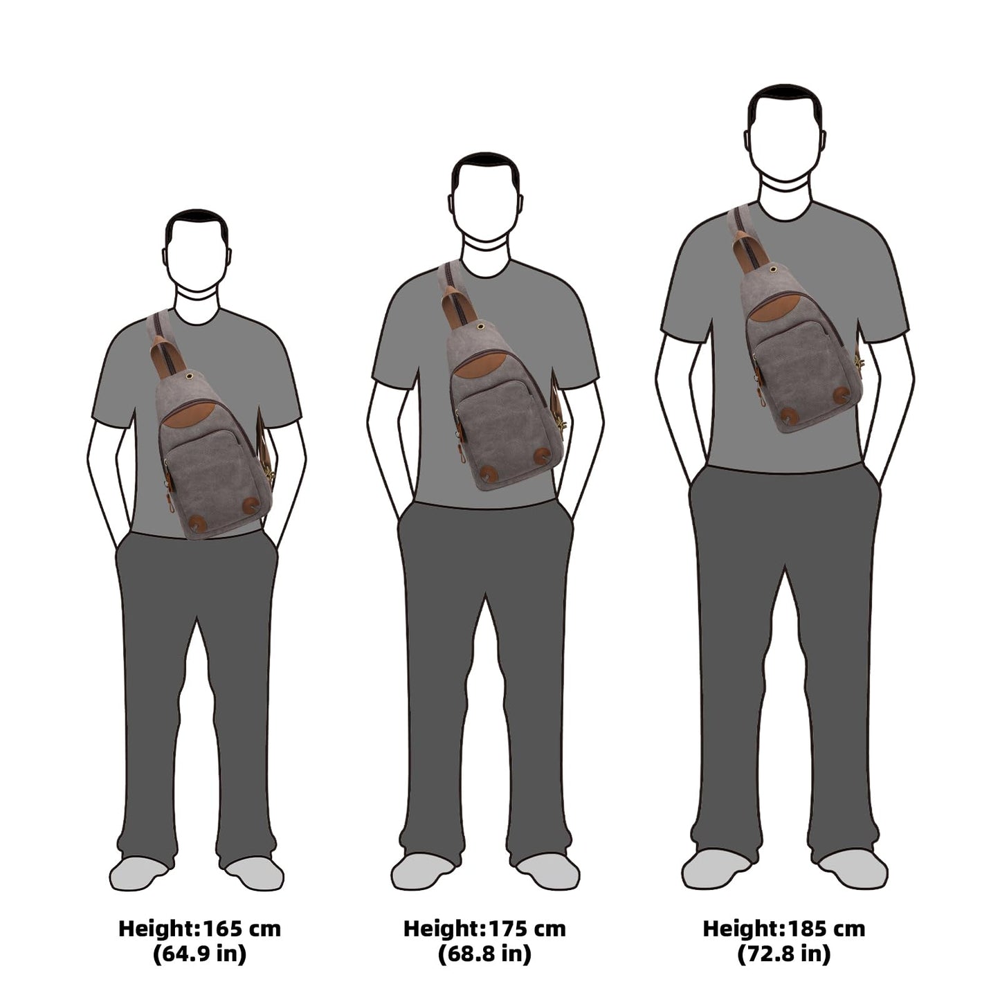 KL928 Canvas Sling Bag Crossbody Backpack Shoulder Casual Rucksack for Men Women