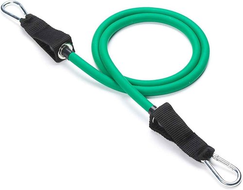 Black Mountain Products Resistance Band Set with Door Anchor, Ankle Strap, Exercise Chart, and Carrying Case, 48"