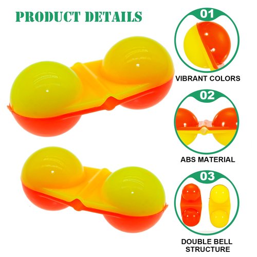 FishingPepo 50Pcs Fishing Double Rattle Bell Fishing Attractor Beads Fish Bite Bait Alarm Loud Bells Sea Fishing Tools