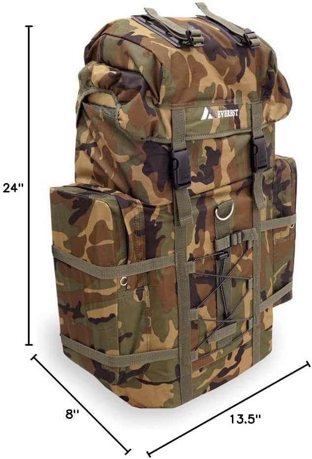 Everest Woodland Camo Hiking Pack, Camouflage, One Size