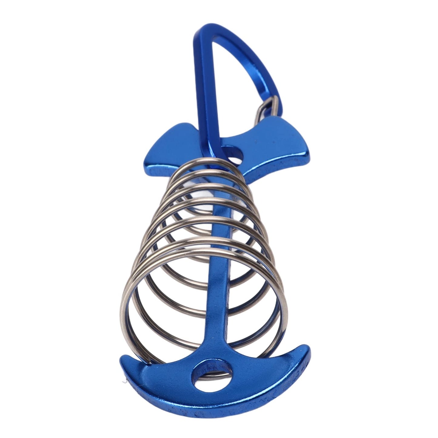 Demeras Tent Fixing Anchor Pegs, Easy Locking Anti Slip Adjustable Sturdy 5pcs Fishbone Tent Stakes for Fishing(Blue)