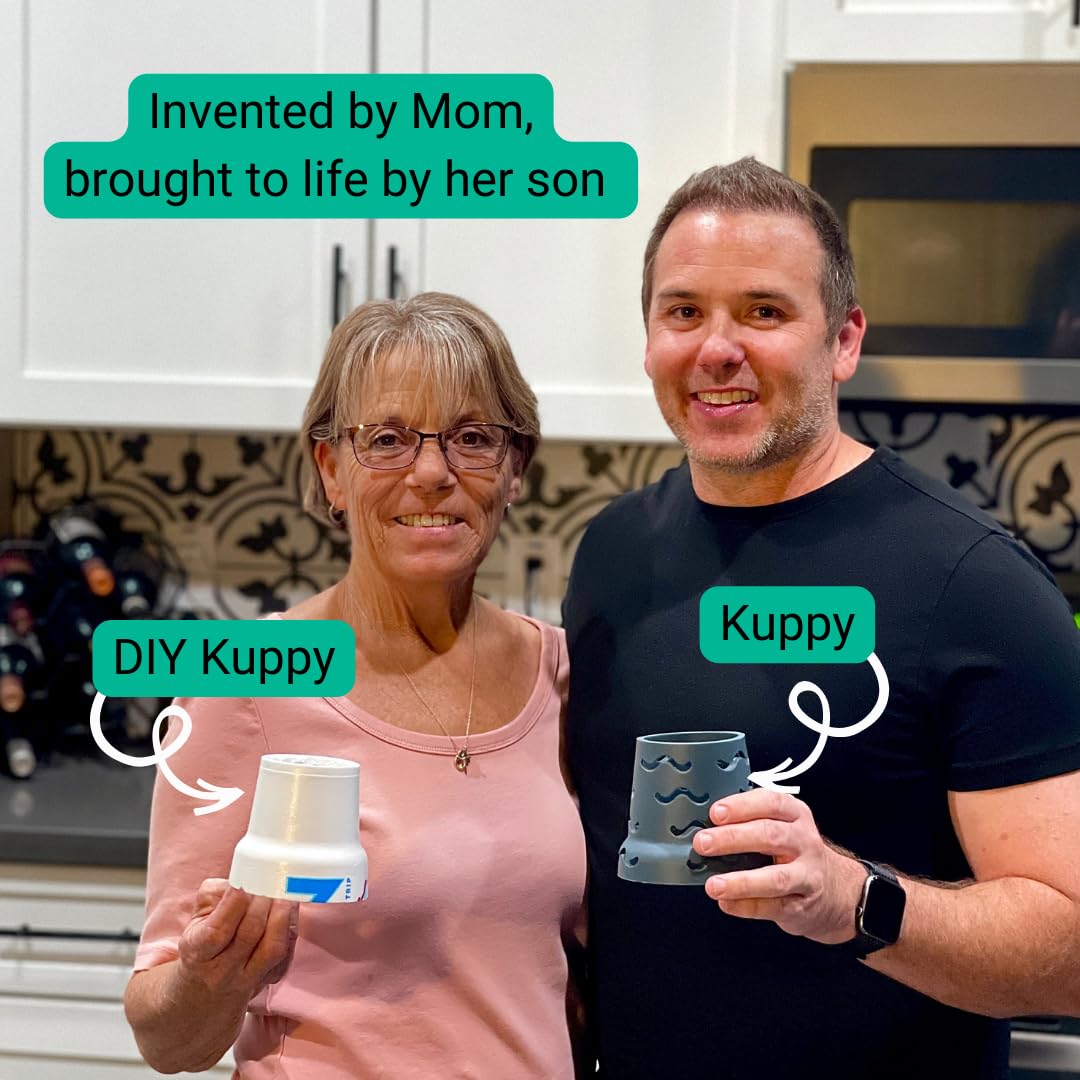 Kuppy Silicone Water Bottle Drying Rack - Fast-Dry Bottle Dryer for 20-64oz Cups - Reusable Food Storage Bag Drying Rack - Compatible with Stanley, Owala, Stasher (White, 4-Pack)
