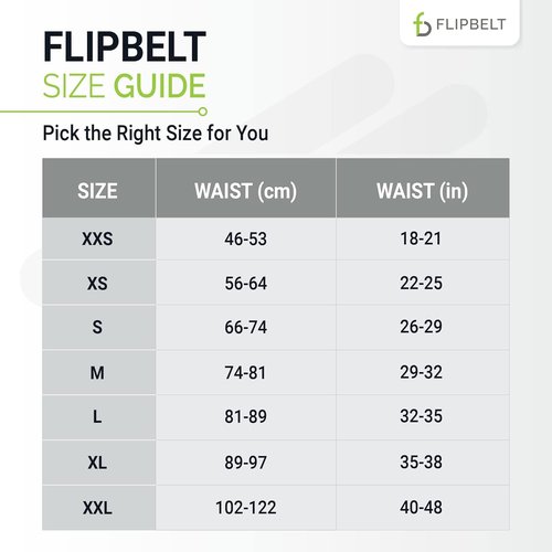 FlipBelt Classic Running Belt - Adjustable Fanny Pack for Men & Women, USA Made