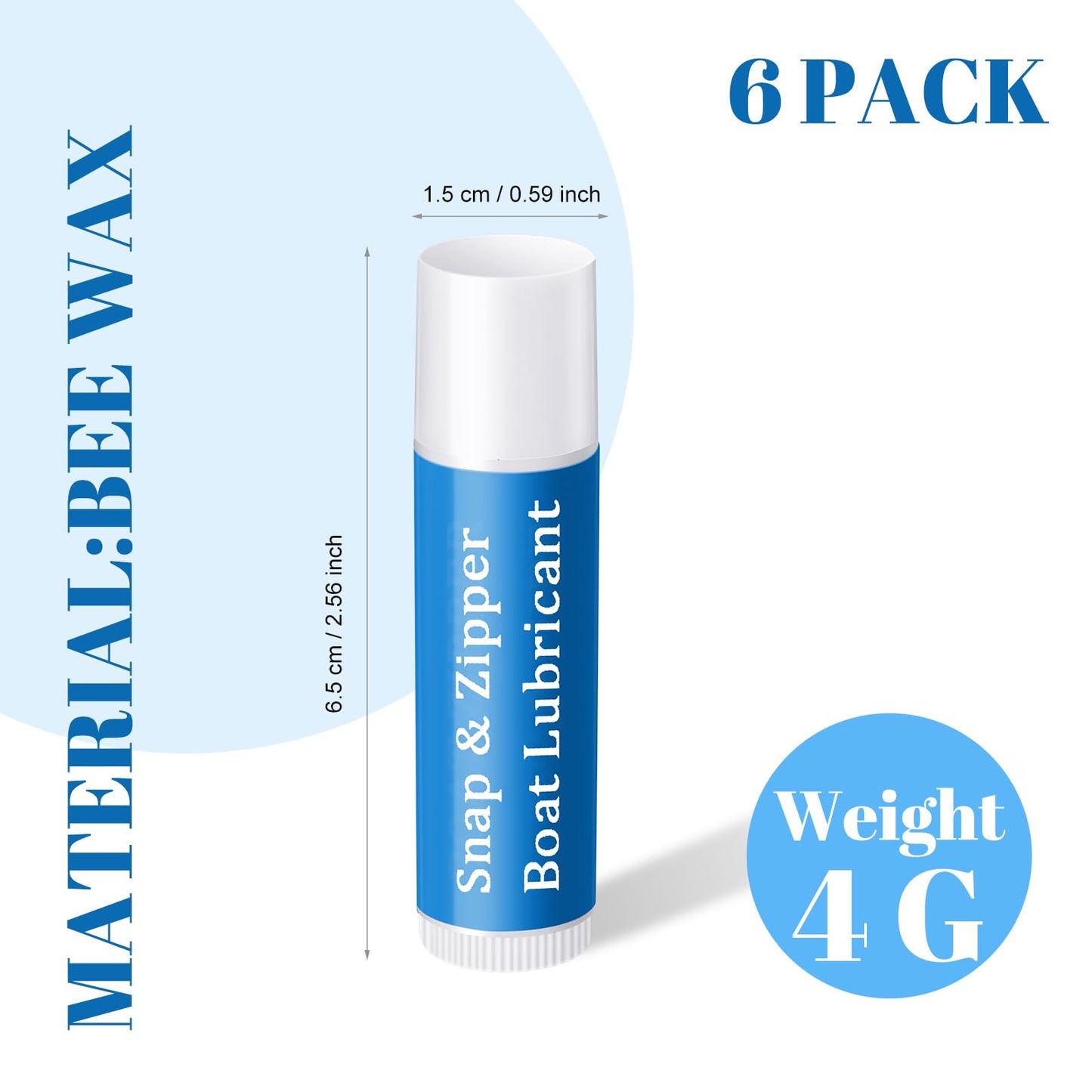 Fiada 6 Pcs Snap and Zipper Lubricant, Wax Marine Lube Maintenance Supplies for Boat Vinyl Panels, Canvas, Bimini, Backpacks, Jackets, Wetsuit, Drysuit